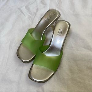 Vintage BP 90s Y2K Translucent Block Heel Sandals